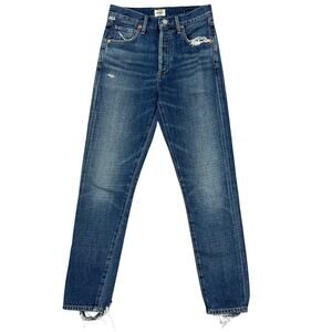 Citizens of Humanity Liya Classic Fit Crop Sz 22" Blue Distressed Summer Sleek